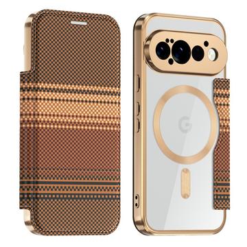 Google Pixel 11 Pro Stilfuldt magnetisk flip-etui med RFID-kortpladser - brun