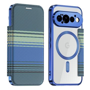 Google Pixel 11 Pro Stilfuldt magnetisk flip-etui med RFID-kortpladser - Blå