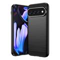 Google Pixel 11 Pro XL Børstet TPU Cover - Karbonfiber - Sort