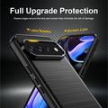 Google Pixel 11 Pro XL Børstet TPU Cover - Karbonfiber - Sort