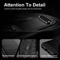 Google Pixel 11 Pro XL Børstet TPU Cover - Karbonfiber - Sort