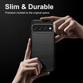 Google Pixel 11 Pro XL Børstet TPU Cover - Karbonfiber - Sort