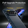 Google Pixel 11 Pro XL Børstet TPU Cover - Karbonfiber - blå