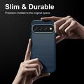 Google Pixel 11 Pro XL Børstet TPU Cover - Karbonfiber - blå