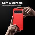 Google Pixel 11 Pro XL Børstet TPU Cover - Karbonfiber - rød