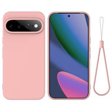 Google Pixel 11 Pro XL Flydende silikone cover med håndrem - Pink