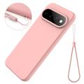Google Pixel 11 Pro XL Flydende silikone cover med håndrem - Pink