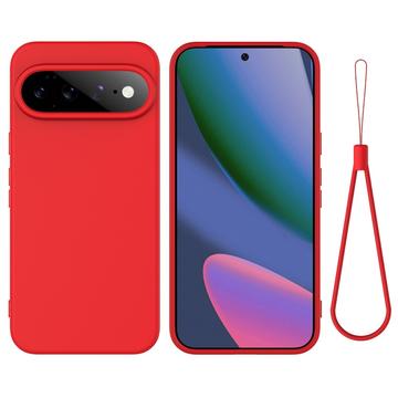Google Pixel 11 Pro XL Flydende silikone cover med håndrem - rød