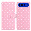 Google Pixel 11 Pro XL Pung Etui med Prikket Mønster - Pink