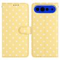 Google Pixel 11 Pro XL Pung Etui med Prikket Mønster - Gul