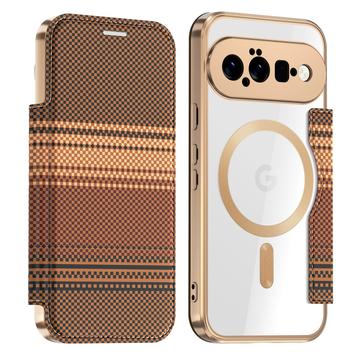 Google Pixel 11 Stilfuldt magnetisk flip-etui med RFID-kortpladser - brun