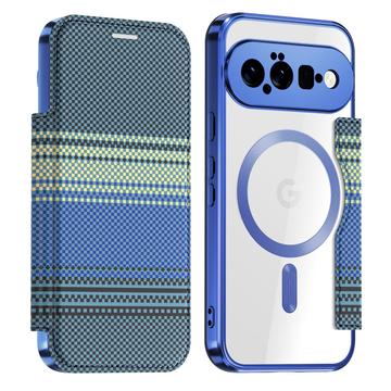 Google Pixel 11 Stilfuldt magnetisk flip-etui med RFID-kortpladser - Blå