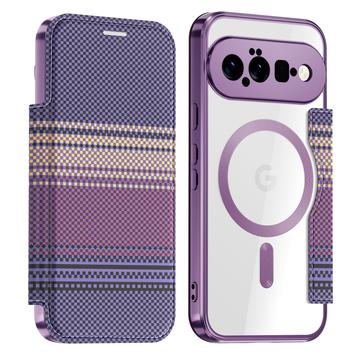 Google Pixel 11 Stilfuldt magnetisk flip-etui med RFID-kortpladser - lilla