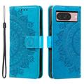 Google Pixel 11 Mandala Etui med Pung med håndledsrem - Blå