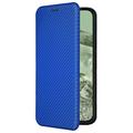 Google Pixel 8a Flip Cover - Karbonfiber - Blå