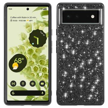 Google Pixel 8a Glitter Series Hybrid Cover - Sort