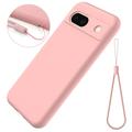 Google Pixel 8a Liquid Silikone Cover med Strop - Pink