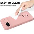 Google Pixel 8a Liquid Silikone Cover med Strop - Pink