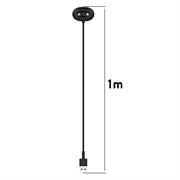 Google Pixel Watch 4 USB-C magnetisk opladerkabel - 1m - sort