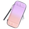 Opbevaringstaske i gradientfarve til Nintendo Switch Anti-drop Portable PU Leather Protective Case - Lilla/Pink