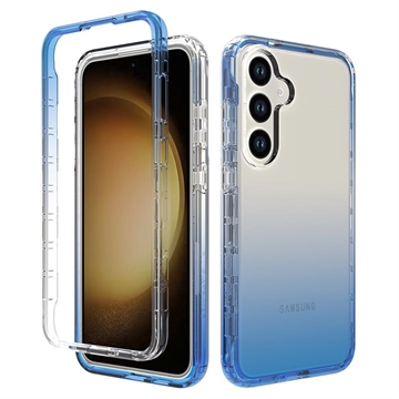 Samsung Galaxy S24 Gradient Series Hybrid Cover - Blå / Gennemsigtig