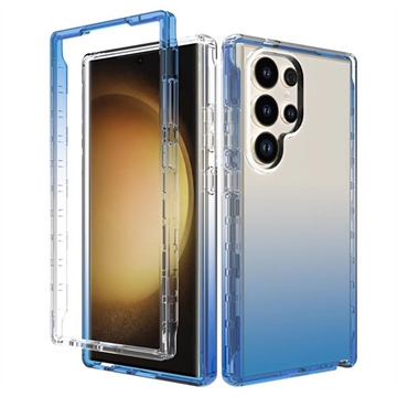 Samsung Galaxy S24 Ultra Gradient Series Hybrid Cover - Blå / Gennemsigtig
