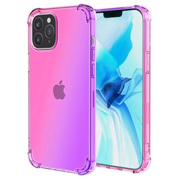 Gradient Stødtæt iPhone 14 Pro Max TPU Cover - Pink / Lilla