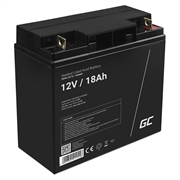 Green Cell AGM VRLA 12V 18Ah vedligeholdelsesfrit batteri til plæneklipper, scooter, båd, kørestol