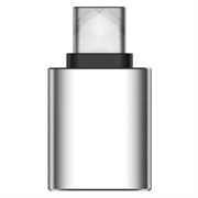 Green Cell USB-C til USB-A OTG-adapter - 480Mbps, 2.4A, 12W - Sølv