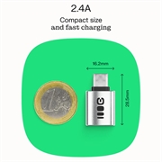 Green Cell USB-C til USB-A OTG-adapter - 480Mbps, 2.4A, 12W - Sølv