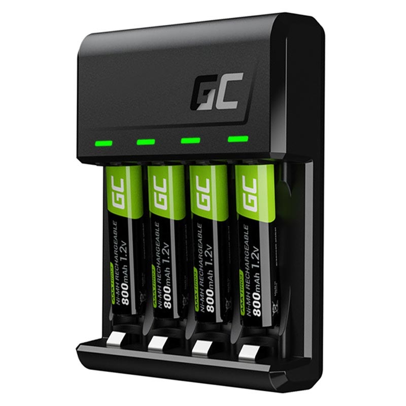 rygte Konserveringsmiddel lyd Green Cell VitalCharger Batterilader med 4x AAA Genopladelige Batterier