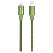 GreyLime 18W Flettet USB-C / Lightning Kabel - MFi-Certificeret - 1m