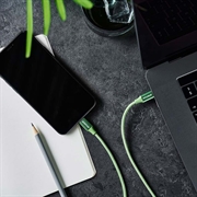 GreyLime 18W Flettet USB-C / Lightning Kabel - MFi-Certificeret - 1m - Grøn