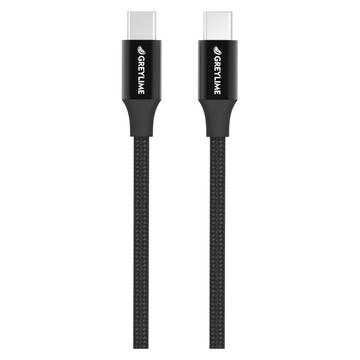GreyLime 60W flettet USB-C / USB-C-kabel - 2 m - sort
