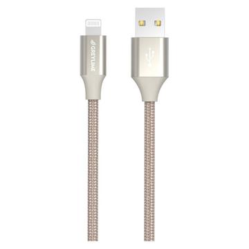 GreyLime flettet USB-A / Lightning-kabel - MFi-certificeret - 1 m - beige