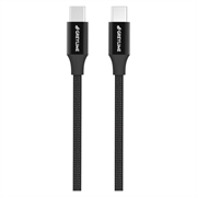 GreyLime Flettet USB-C / USB-C Kabel - 1m - Sort