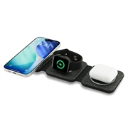 Guess 4G 3-i-1 MagSafe magnetisk trådløs oplader - sort