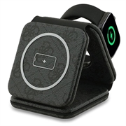 Guess 4G 3-i-1 MagSafe magnetisk trådløs oplader - sort