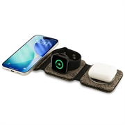 Guess 4G 3-i-1 MagSafe magnetisk trådløs oplader - brun