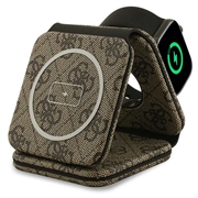 Guess 4G 3-i-1 MagSafe magnetisk trådløs oplader - brun