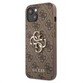 Guess 4G Big Metal Logo iPhone 13 Hybrid Cover - Brun