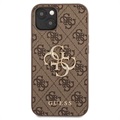 Guess 4G Big Metal Logo iPhone 13 Hybrid Cover - Brun
