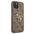 Guess 4G Big Metal Logo iPhone 13 Hybrid Cover - Brun