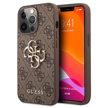 Guess 4G Big Metal Logo iPhone 13 Pro Max Hybrid Cover - Brun
