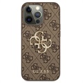 Guess 4G Big Metal Logo iPhone 13 Pro Max Hybrid Cover - Brun