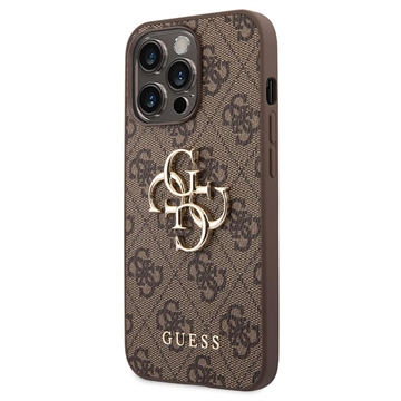 Guess 4G Big Metal Logo iPhone 14 Pro Max Hybrid Cover - Brun