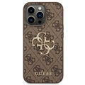 Guess 4G Big Metal Logo iPhone 14 Pro Max Hybrid Cover - Brun