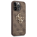Guess 4G Big Metal Logo iPhone 14 Pro Max Hybrid Cover - Brun