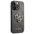 Guess 4G Big Metal Logo iPhone 14 Pro Hybrid Cover - Grå