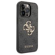 iPhone 15 Pro Max Guess 4G Big Metal Logo Hybrid Cover - Grå